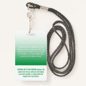 Badge Balise de nom photo moderne Green Ombre Profession (Derrière avec lanière)