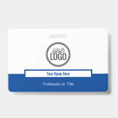 Badge Balise de nom professionnel Modern Blue Color Bloc (Avant)