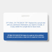 Badge Balise de nom professionnel Modern Blue Color Bloc (Arrière)