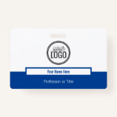 Badge Balise de nom professionnel Modern Blue Color Bloc (Devant)