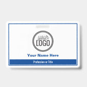 Badge Balise de nom professionnel Simple Blue Color Bloc (Avant)