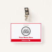 Badge Balise de nom professionnel Simple Bright Red Colo (Devant avec clip)
