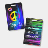 Badge Balise des lèvres de paix (Avant & arrière)