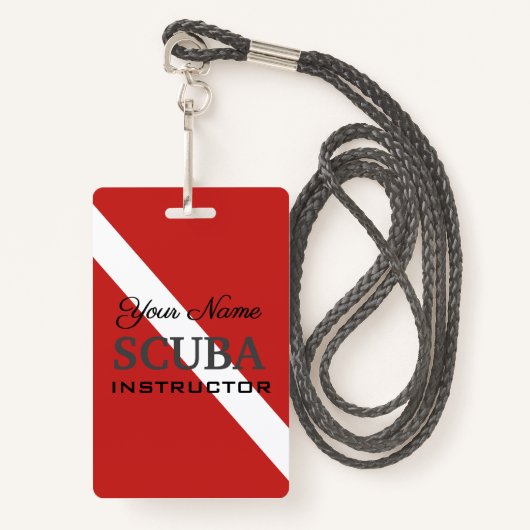 BADGE BALISE D'INSTRUCTEUR DE SCUBA POUR LES PLONGEURS E (Devant avec lanière)