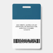 Badge Balise Marine Blue Nom de l'employé Logo commercia (Arrière)