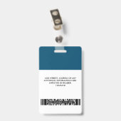 Badge Balise Marine Blue Nom de l'employé Logo commercia (Arrière avec clip)