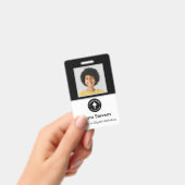 Badge Balise minimale simple pour employé QR et code-bar (À main)