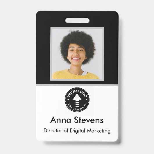 Badge Balise minimale simple pour employé QR et code-bar (Face)