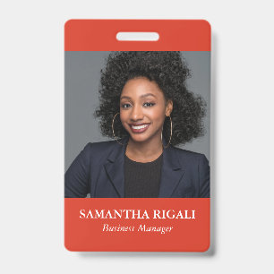 Badge Balise Nom de la photo rouge