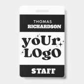 Badge Balise Nom de l'employé personnalisé Logo d'entrep (Avant)