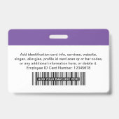 Badge Balise Nom photo de l'employé de l'entreprise pour (Arrière)