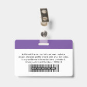 Badge Balise Nom photo de l'employé de l'entreprise pour (Arrière avec clip)