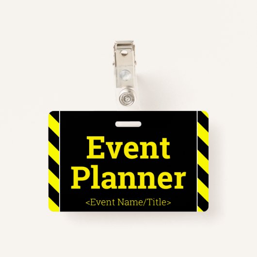 Badge Balise simple "Planificateur d'événements" (Dos avec clip)