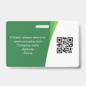 Badge Balises de nom de photo de l'employé de l'entrepri (Arrière)