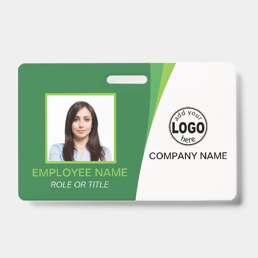Badge Balises de nom de photo de l'employé de l'entrepri (Avant)