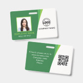 Badge Balises de nom de photo de l'employé de l'entrepri (Avant & arrière)