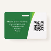 Badge Balises de nom de photo de l'employé de l'entrepri (Dos)