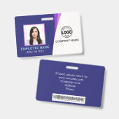 Badge Balises de nom de photo de l'employé personnalisé  (Avant & arrière)