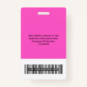 Badge Balises de nom d'employé d'entreprise personnalisé (Dos)