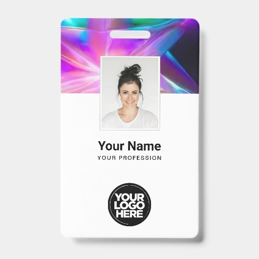 Badge Balises de nom d'employé Holographique Cool person (Avant)