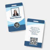 Badge Balises de nom d'employé personnalisé (Avant & arrière)