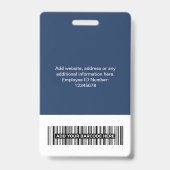 Badge Balises de nom d'employé personnalisé (Arrière)