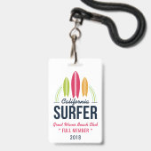 Badge Balises de surfer personnalisées (Front with Lanyard)