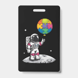 Badge Ballon d'astronaute autiste Espace Sensibilisation