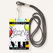 Badge Balloons comiques rétro Sweet 16 Party VIP Pass (Derrière avec lanière)