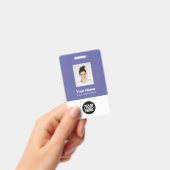 Badge Bande de code-barres de photo d'employé violet Nom (Manuel / portable)