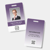 Badge Bande de logo d'entreprise personnalisée Code-barr (Avant & arrière)