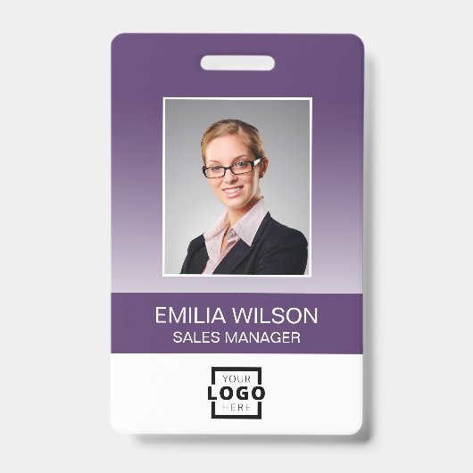 Badge Bande de logo d'entreprise personnalisée Code-barr (Avant)