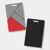 Badge Bandes noires et blanches avec triangle rouge (Avant & arrière)