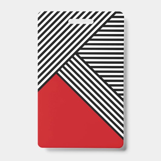 Badge Bandes noires et blanches avec triangle rouge (Avant)