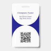 Badge Bannière de code QR de logo d'entreprise bleu mari (Arrière)