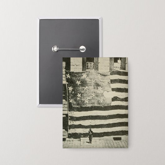 Badge Bannière étoilée : drapeau américain à l'écran (Recto/Verso)