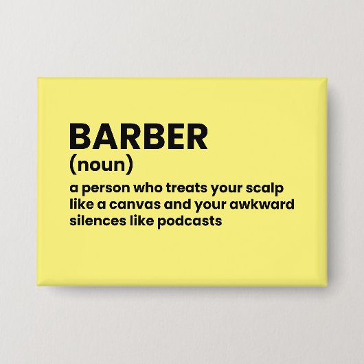 Badge Barber Signification Avec Humour (Recto)