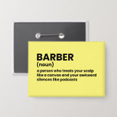 Badge Barber Signification Avec Humour (Recto/Verso)