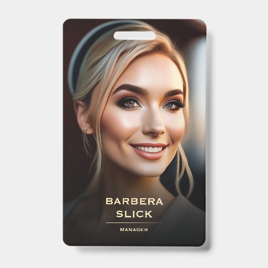 Badge Barbershop Gold Barber's Pole Code de l'employé (Face)