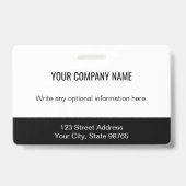Badge Barre de code de logo d'entreprise personnalisé Ph (Arrière)