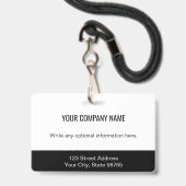 Badge Barre de code de logo d'entreprise personnalisé Ph (Arrière avec lanière)