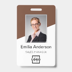 Badge Barre de code de logo d'entreprise personnalisée P