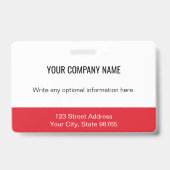 Badge Barre de code personnalisée avec logo d'entreprise (Arrière)