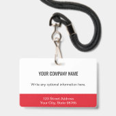 Badge Barre de code personnalisée avec logo d'entreprise (Arrière avec lanière)