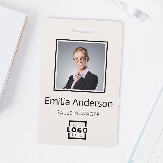 Badge Barre de logo d'entreprise personnalisée Code-barr