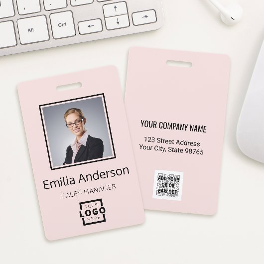 Badge Barre de logo d'entreprise personnalisée Code-barr