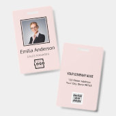 Badge Barre de logo d'entreprise personnalisée Code-barr (Avant & arrière)
