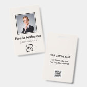 Badge Barre de logo d'entreprise personnalisée Code-barr (Avant & arrière)