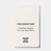 Badge Barre de logo d'entreprise personnalisée Code-barr (Arrière)