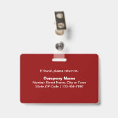 Badge Basé sur le texte avec photo de l'employé Rectangl (Arrière avec clip)